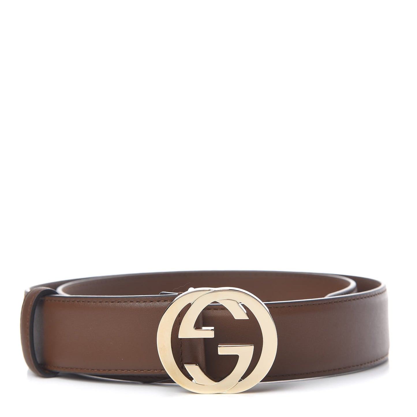 Calfskin Interlocking G 37mm Belt 85 34 Nut Brown