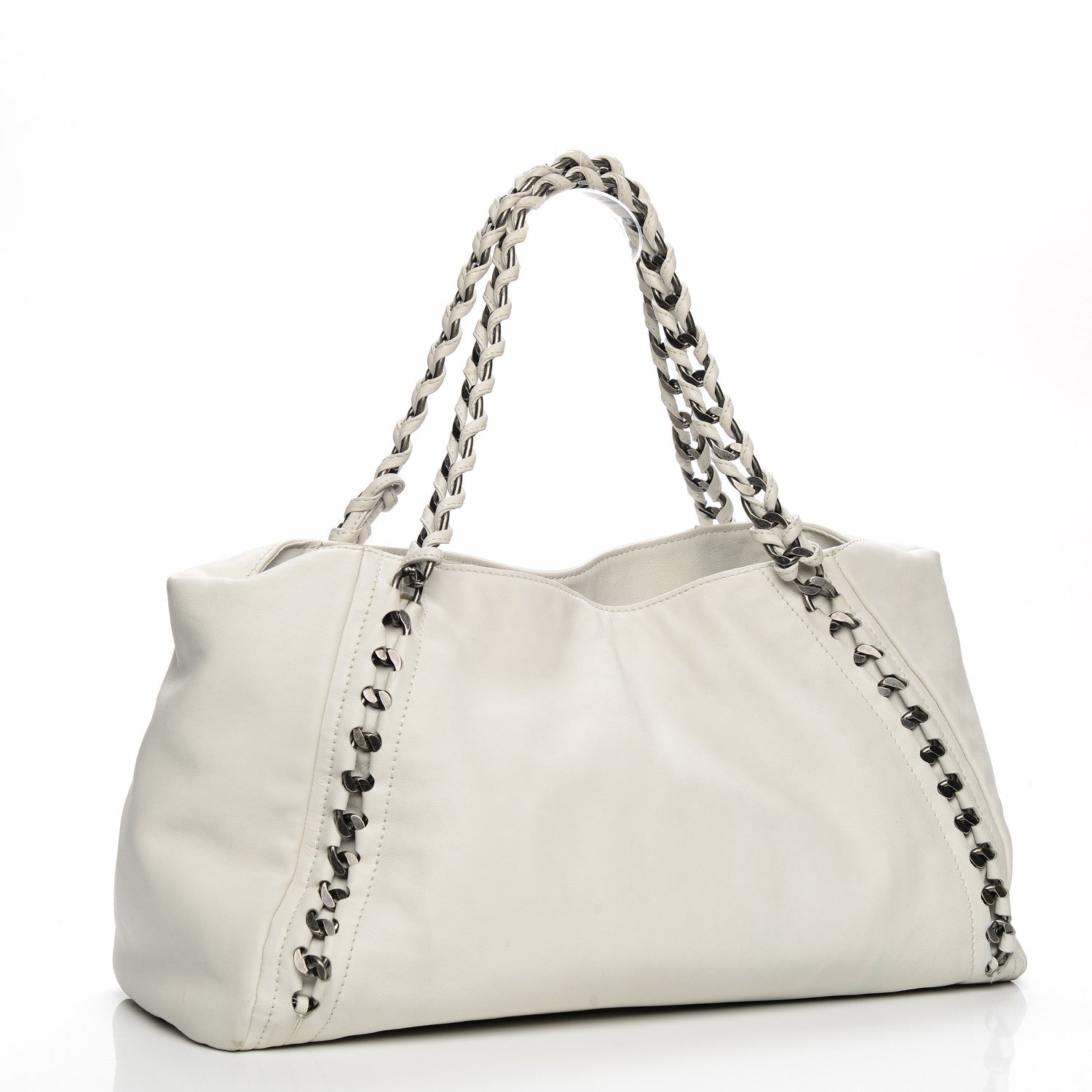 Chanel Calfskin Large East West Modern Chain Tote White 3 of 11