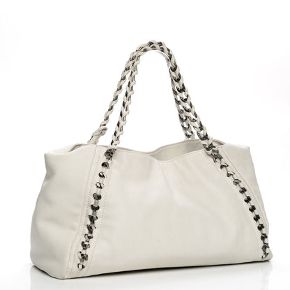 Chanel Calfskin Large East West Modern Chain Tote White 3 of 11