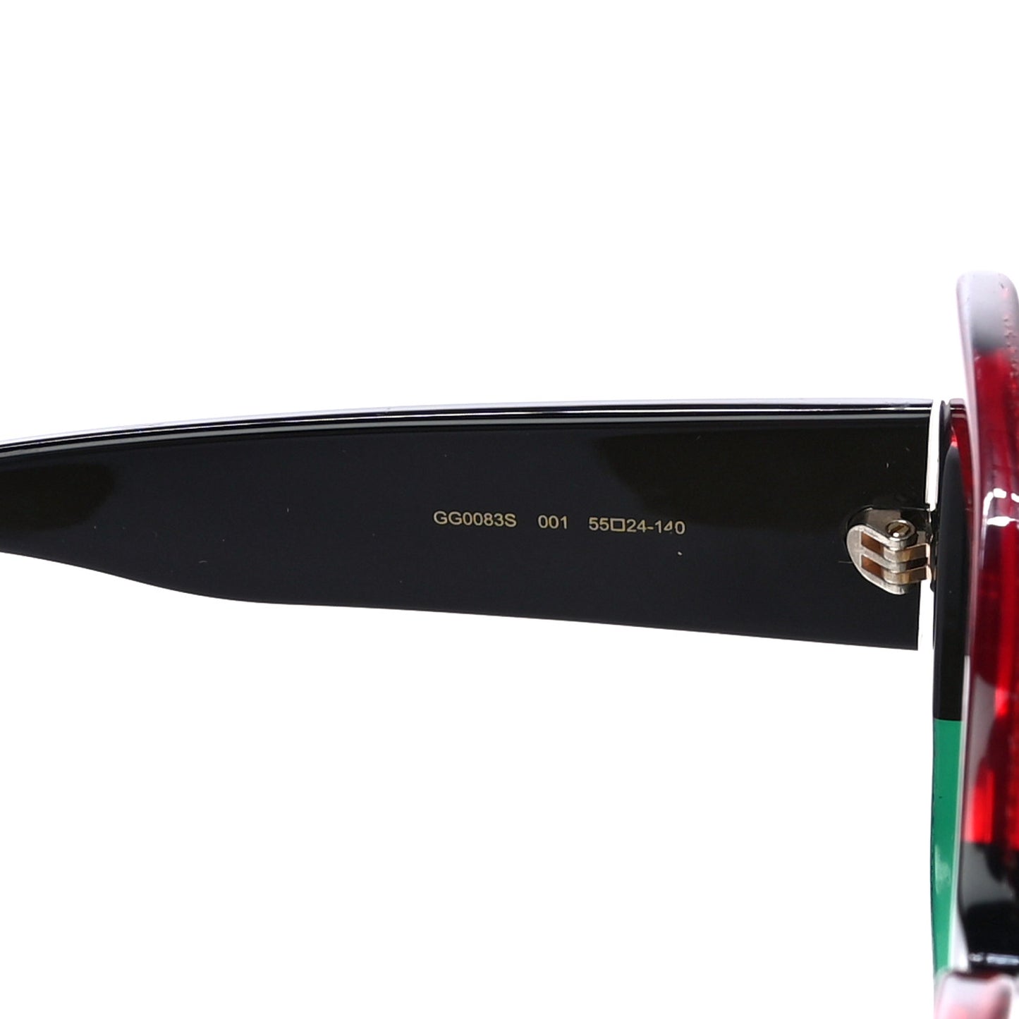 Acetate Square Frame Sunglasses GG0083S Glitter Red Black Green