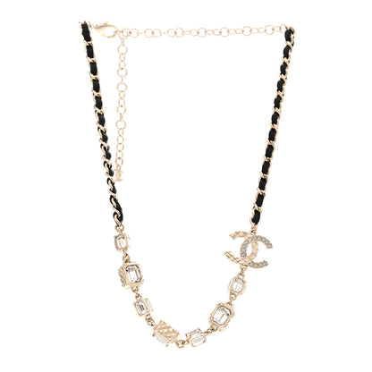 Chanel Lambskin Crystal CC Cube Choker Necklace Black Gold 3 of 6
