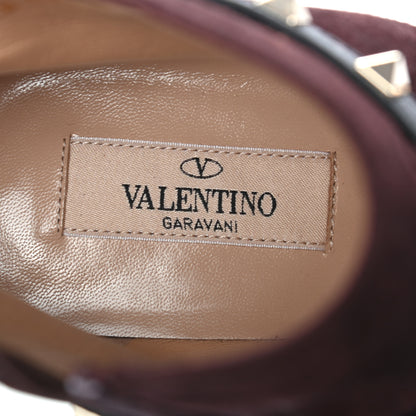 Valentino Garavani Suede Craquele Nappa Rockstud High Heel Ankle Boots 38.5 Rubin 7 of 8