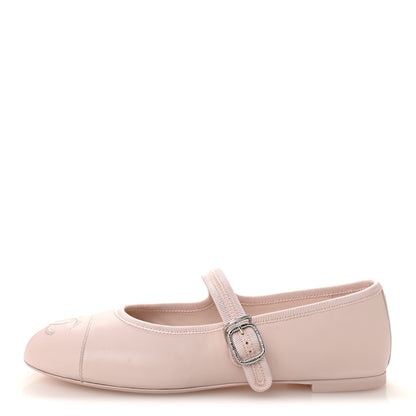 Chanel Lambskin Mary Jane Flats 39.5 Light Pink 1 of 10