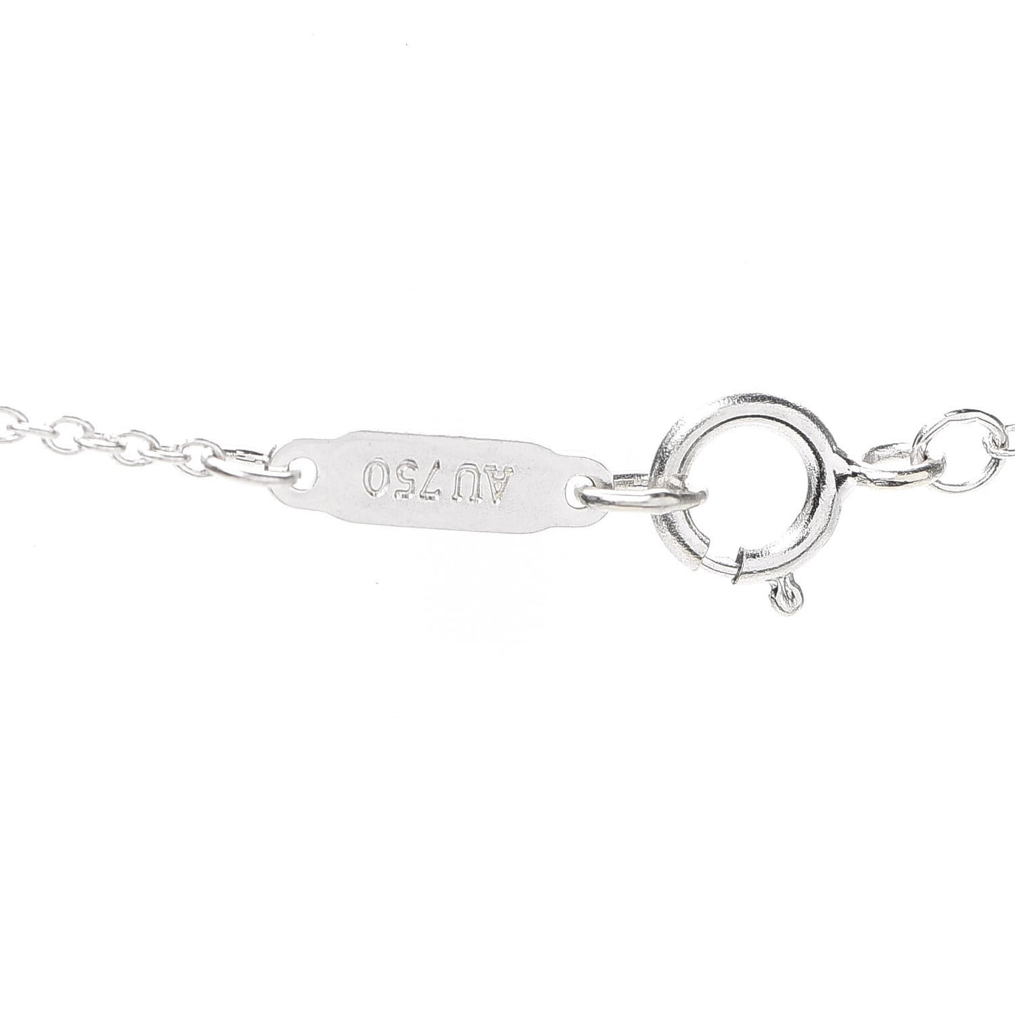 18K White Gold Diamond Mini Metro Horseshoe Pendant Necklace