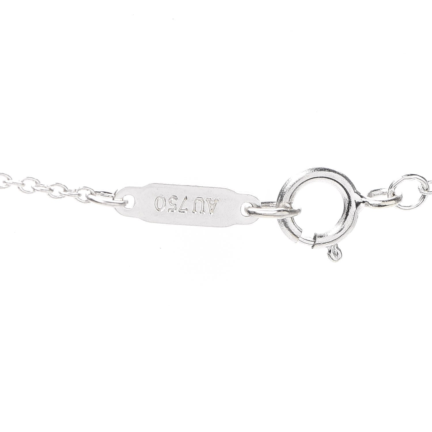 Tiffany 18K White Gold Diamond Mini Metro Horseshoe Pendant Necklace 5 of 5