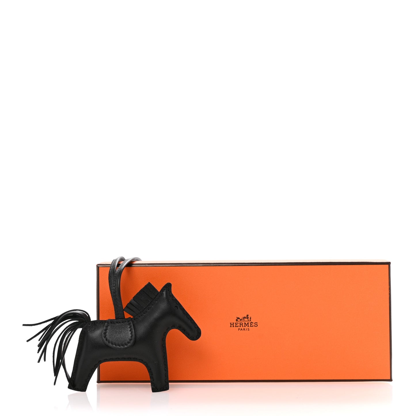 Milo Lambskin Grigri Rodeo Horse Bag Charm PM So Black