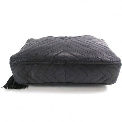 Chanel Lambskin Chevron Tassel Bag Navy 4 of 12