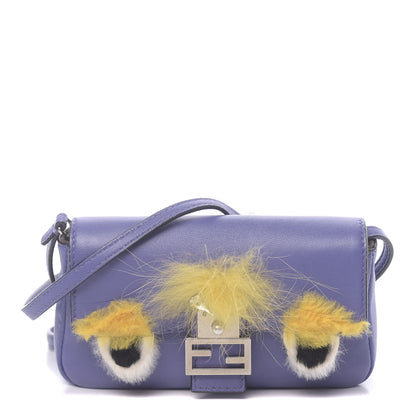 Fendi Nappa Rabbit Fox Fur Micro Buggie Baguette Cassis Giallo Multicolor 1 of 10