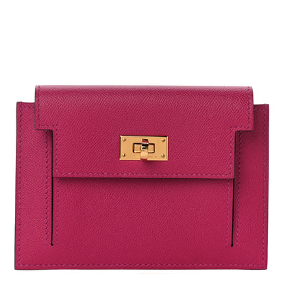 Hermes Madame Calfskin Kelly Pocket Compact Wallet Rose Pourpre 1 of 11