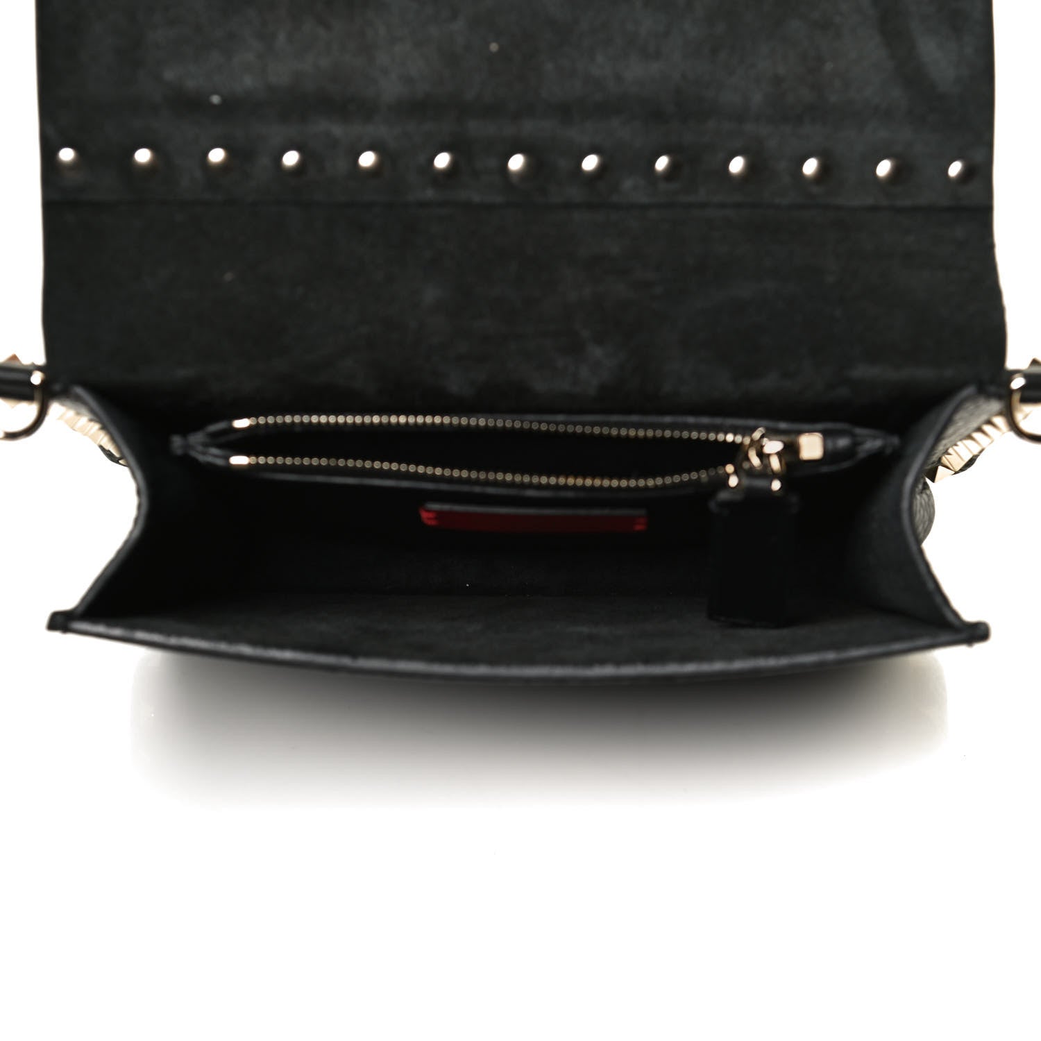 Valentino Garavani Pebbled Calfskin Rockstud Side Slip Crossbody Black 5 of 9