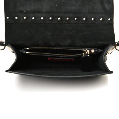 Valentino Garavani Pebbled Calfskin Rockstud Side Slip Crossbody Black 5 of 9
