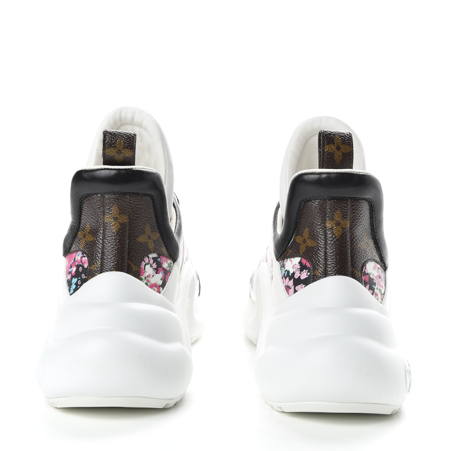 Louis Vuitton Flower Printed Calfskin Monogram LV Archlight Sneakers 39 Black Rose 6 of 9