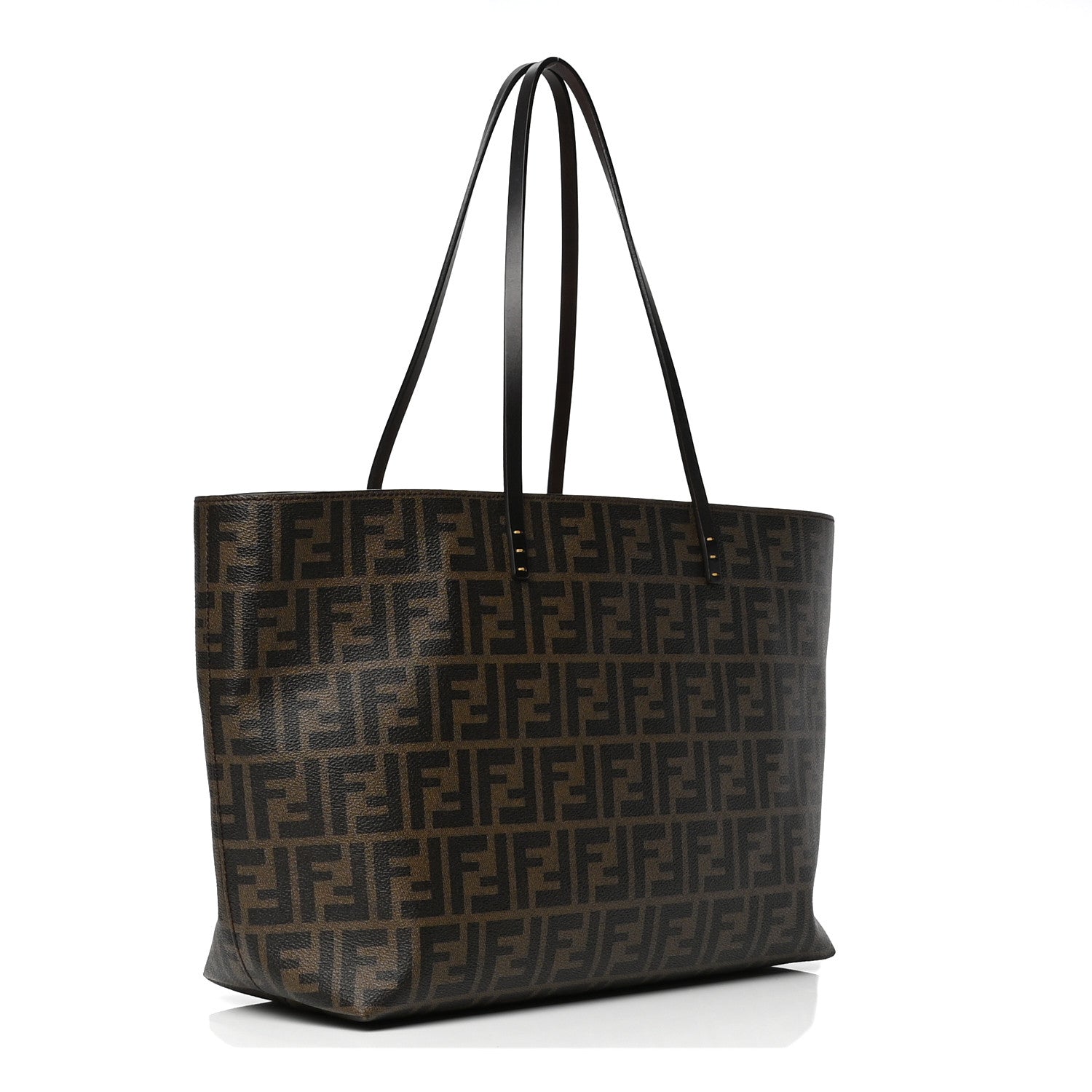 Fendi Zucca Spalmati Medium Roll Tote Tobacco Yellow 2 of 5