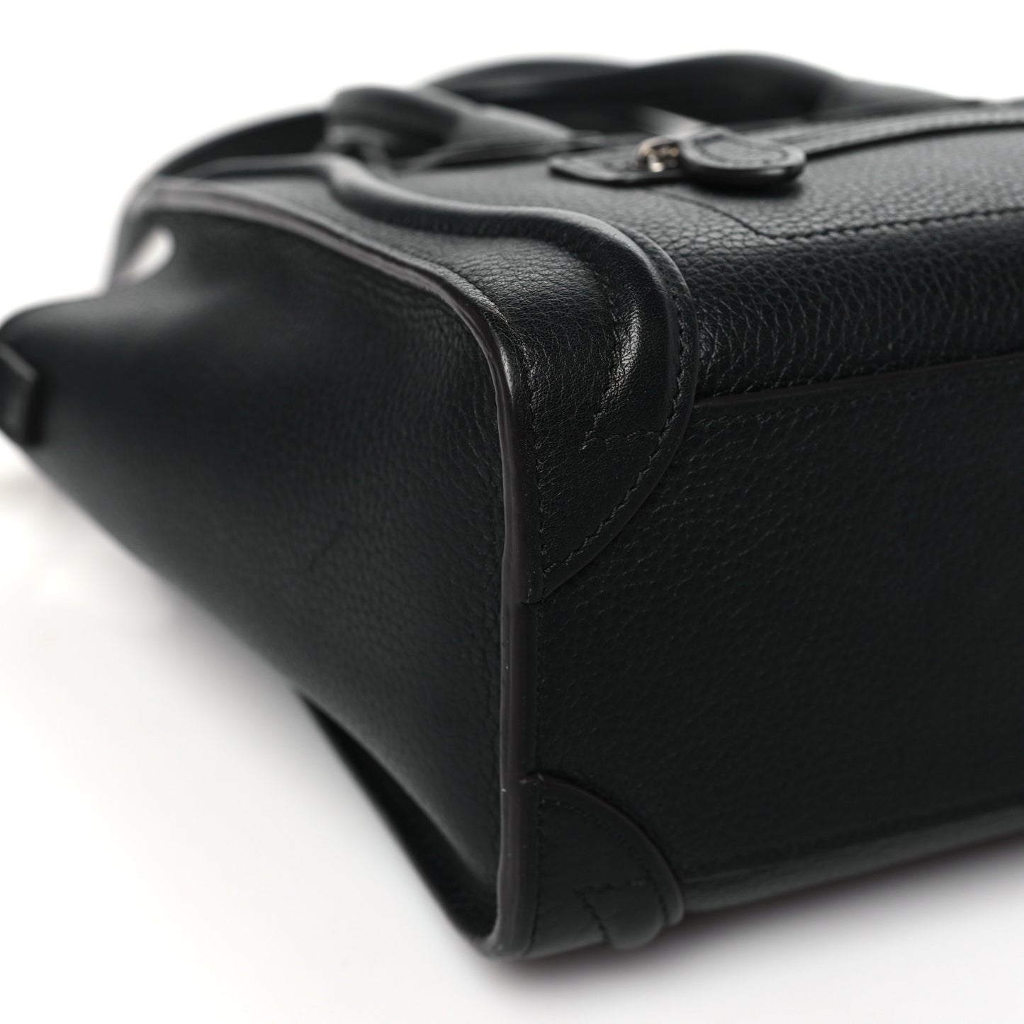 Drummed Calfskin Nano Luggage Black