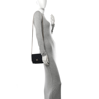 Chanel Lambskin Quilted CC Pearl Crush Wallet on Chain WOC Black 2 of 11