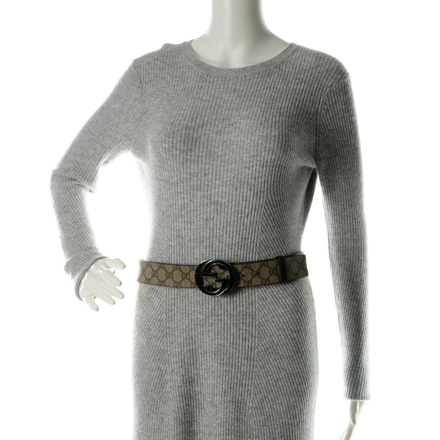 Gucci GG Plus Monogram Interlocking G Belt 85 34 Dark Brown 2 of 5