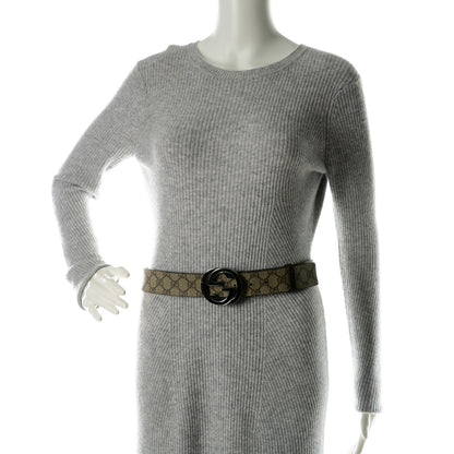 Gucci GG Plus Monogram Interlocking G Belt 85 34 Dark Brown 2 of 5
