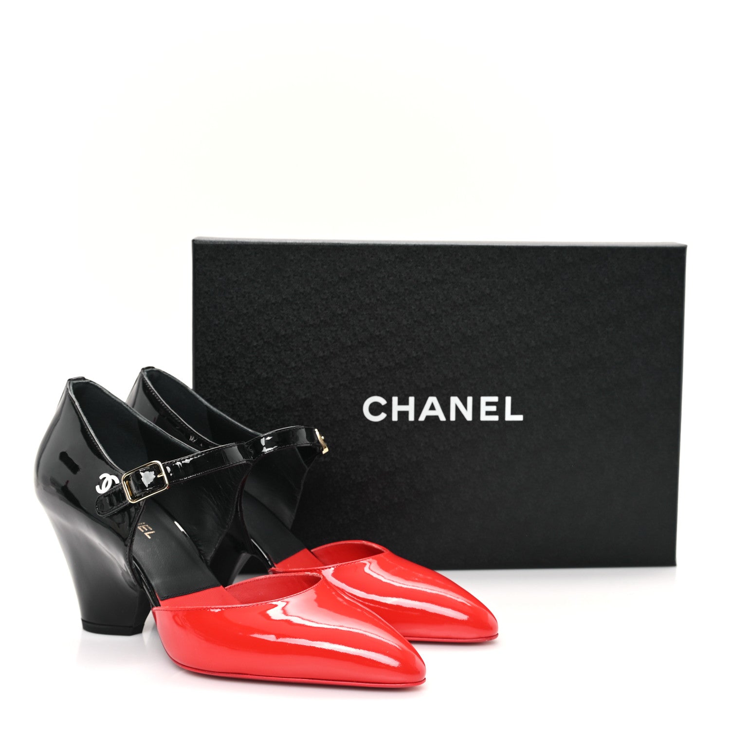 Chanel Patent Calfskin CC Pumps 38.5 Pink Black 10 of 10