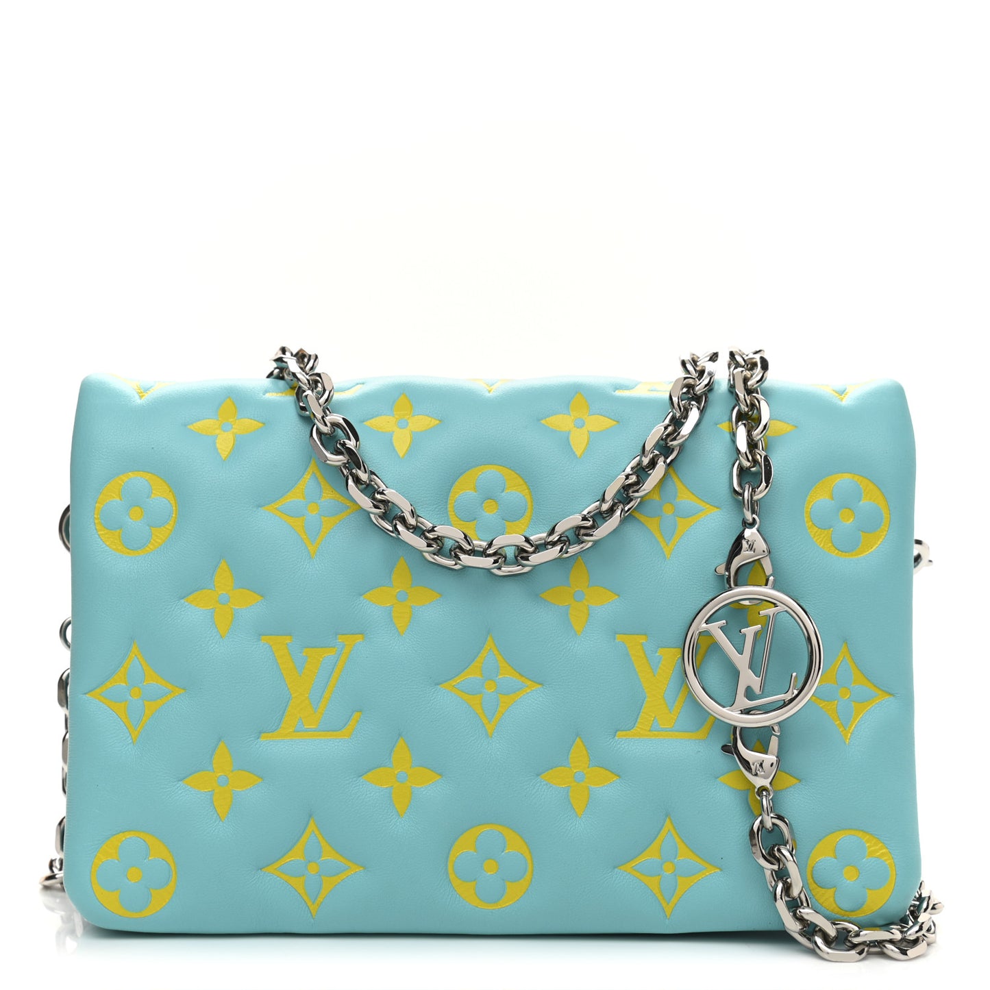 Lambskin Embossed Monogram Vuittamins Pochette Coussin Menthe Jaune