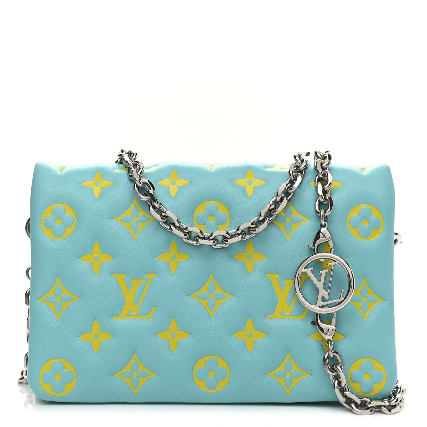 Louis Vuitton Lambskin Embossed Monogram Vuittamins Pochette Coussin Menthe Jaune 1 of 11