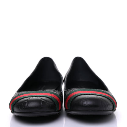 Gucci Guccissima Web Flats 37.5 Black 2 of 13