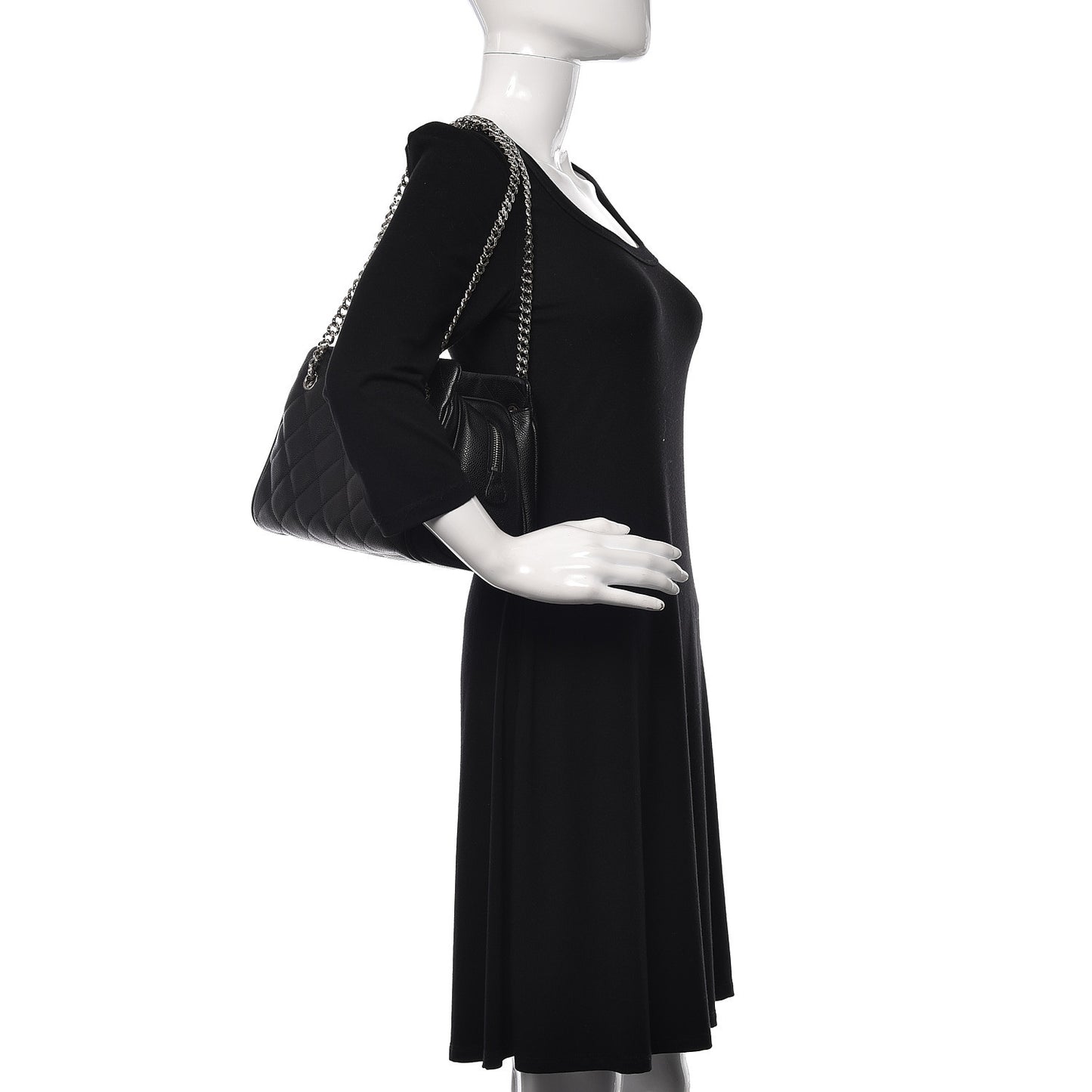 Caviar Quilted CC Tote Black
