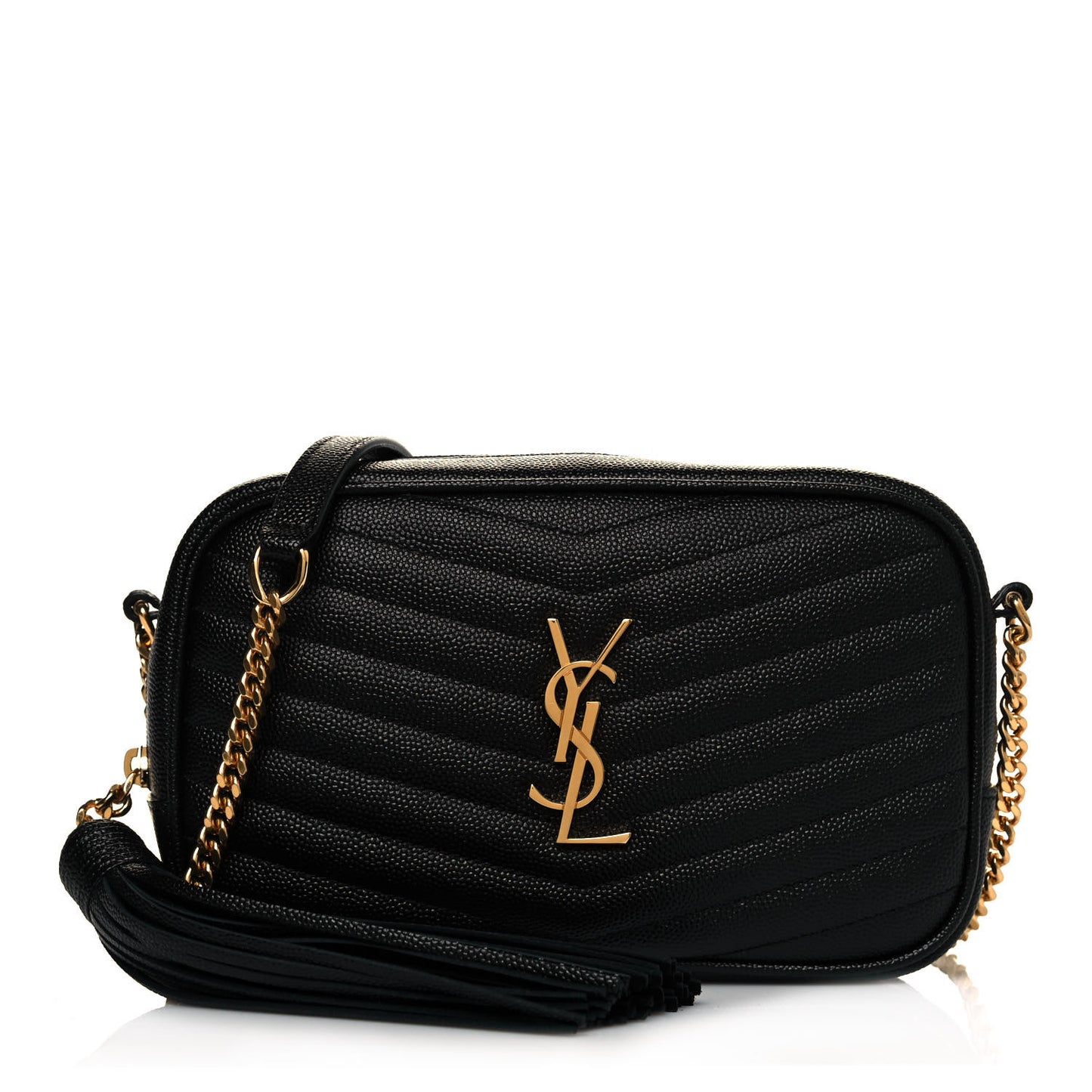 Grain De Poudre Matelasse Monogram Mini Lou Camera Bag Black
