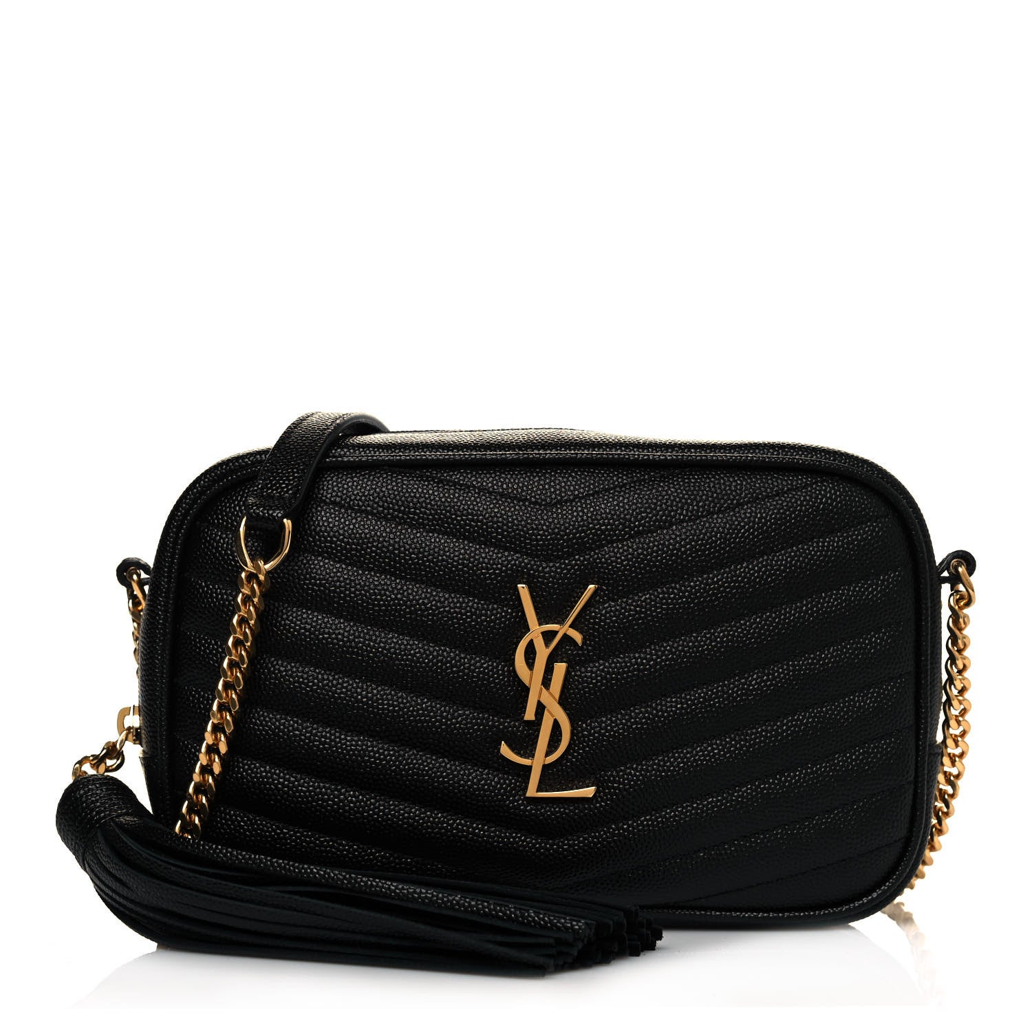Saint Laurent Grain De Poudre Matelasse Monogram Mini Lou Camera Bag Black 1 of 12