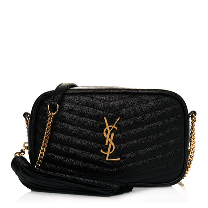 Saint Laurent Grain De Poudre Matelasse Monogram Mini Lou Camera Bag Black 1 of 12