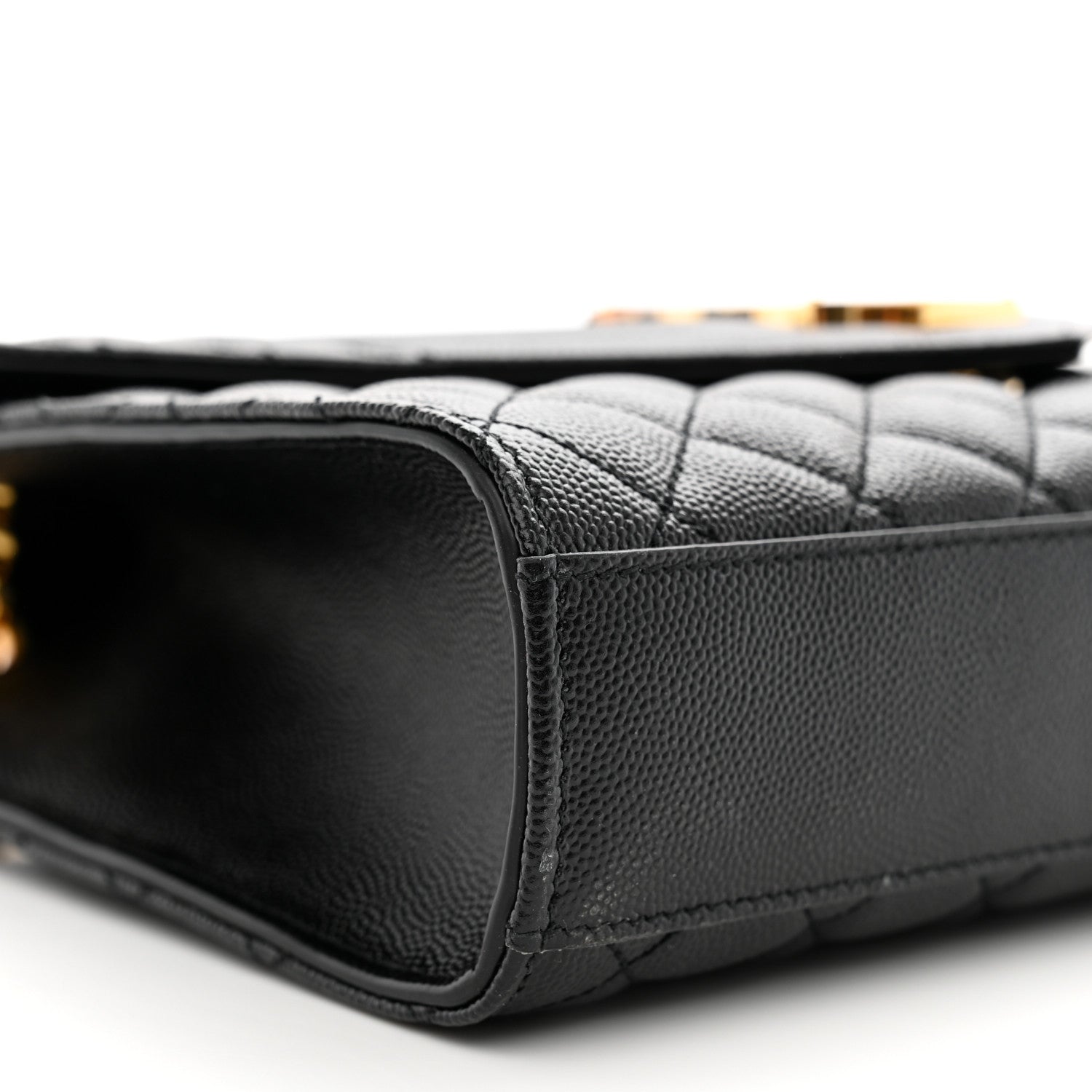 Saint Laurent Grain De Poudre Textured Mixed Matelasse Triquilt Medium Monogram Satchel Black 9 of 10