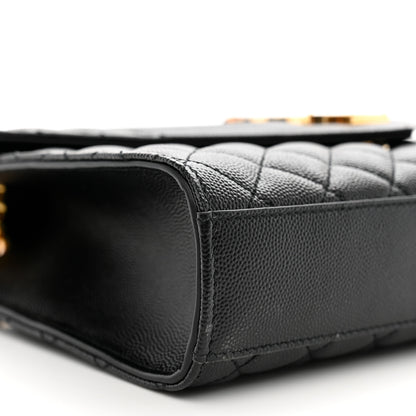 Saint Laurent Grain De Poudre Textured Mixed Matelasse Triquilt Medium Monogram Satchel Black 9 of 10