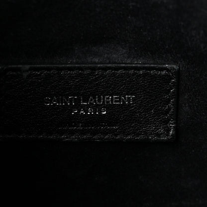 Saint Laurent Calfskin Crocodile Embossed Small Supple Sac de Jour Black 6 of 10