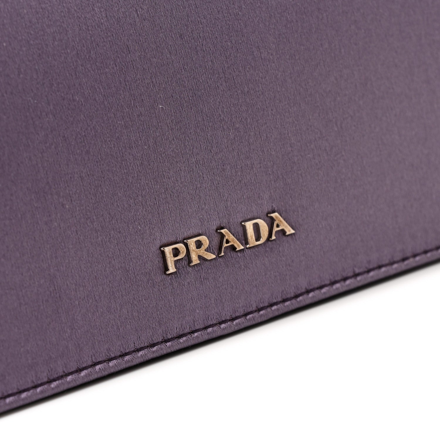 Prada Satin Raso Crystal Embellished Clutch Mirtillo 13 of 13