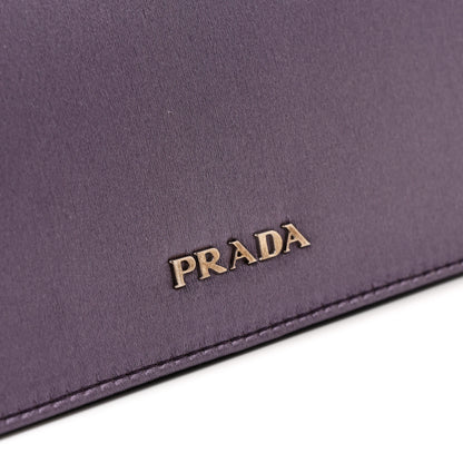 Prada Satin Raso Crystal Embellished Clutch Mirtillo 13 of 13