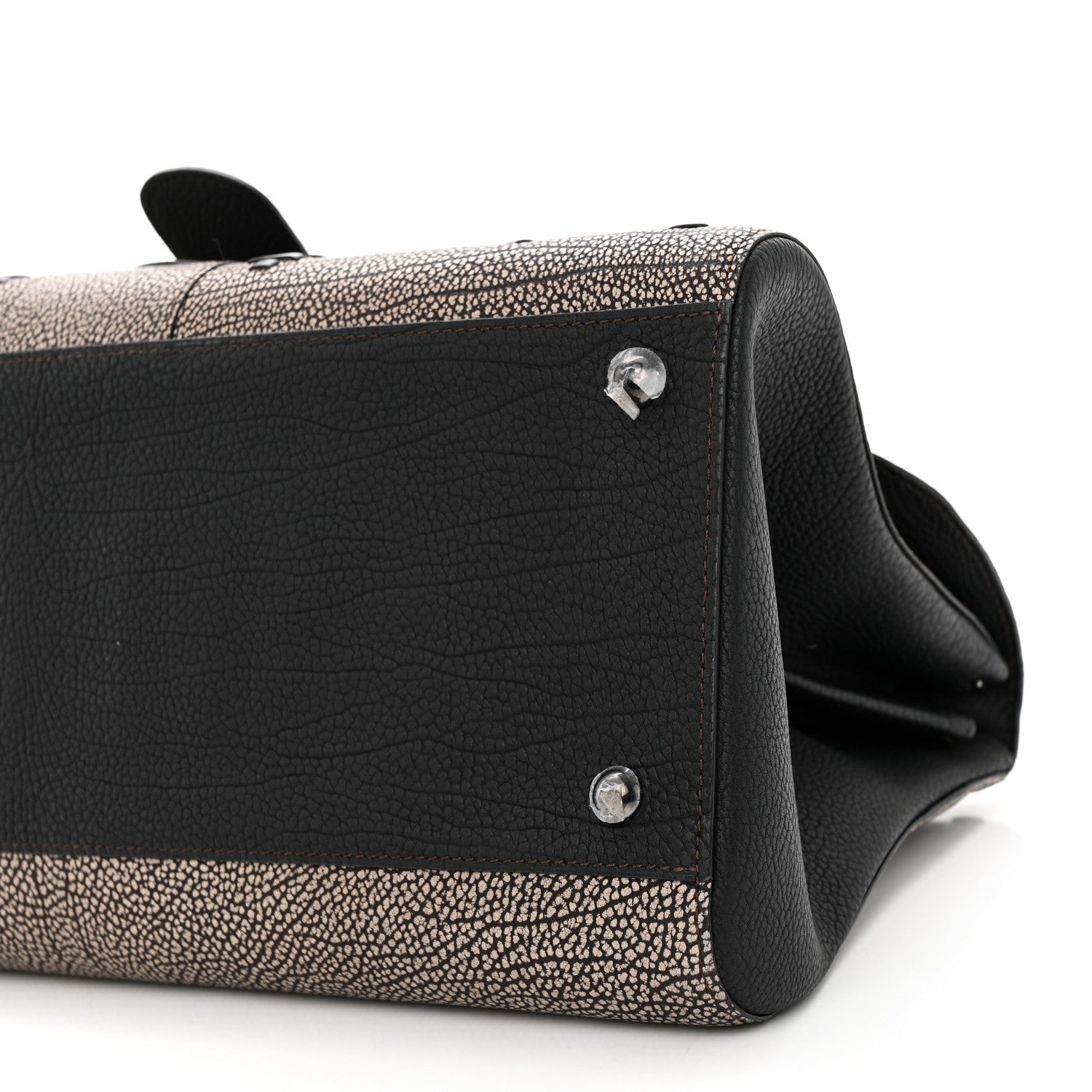 Delvaux Grained Calfskin Tribal Stitch Brillant East West Satchel Ebene Ivory Black 10 of 11
