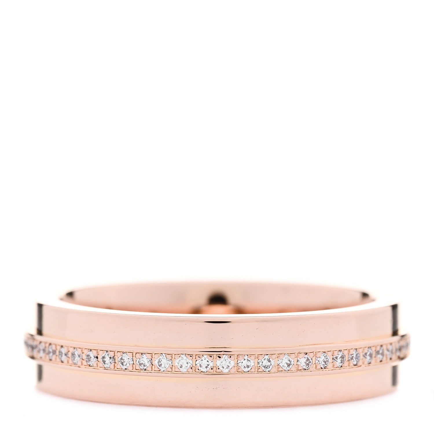 Tiffany 18K Rose Gold Diamond Narrow T Two Ring 48 4.5 3 of 6