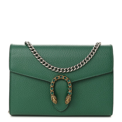 Gucci Calfskin Mini Dionysus Chain Wallet Emerald 1 of 11