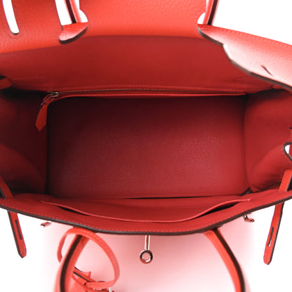 Hermes Taurillon Clemence Birkin 30 Rouge Pivoine 5 of 11