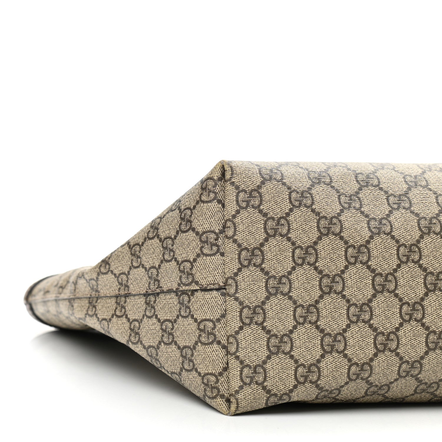 Gucci GG Supreme Monogram Textured Calfskin Web Medium Ophidia Shopping Tote Beige Ebony New Acero 9 of 12