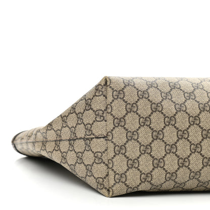 Gucci GG Supreme Monogram Textured Calfskin Web Medium Ophidia Shopping Tote Beige Ebony New Acero 9 of 12