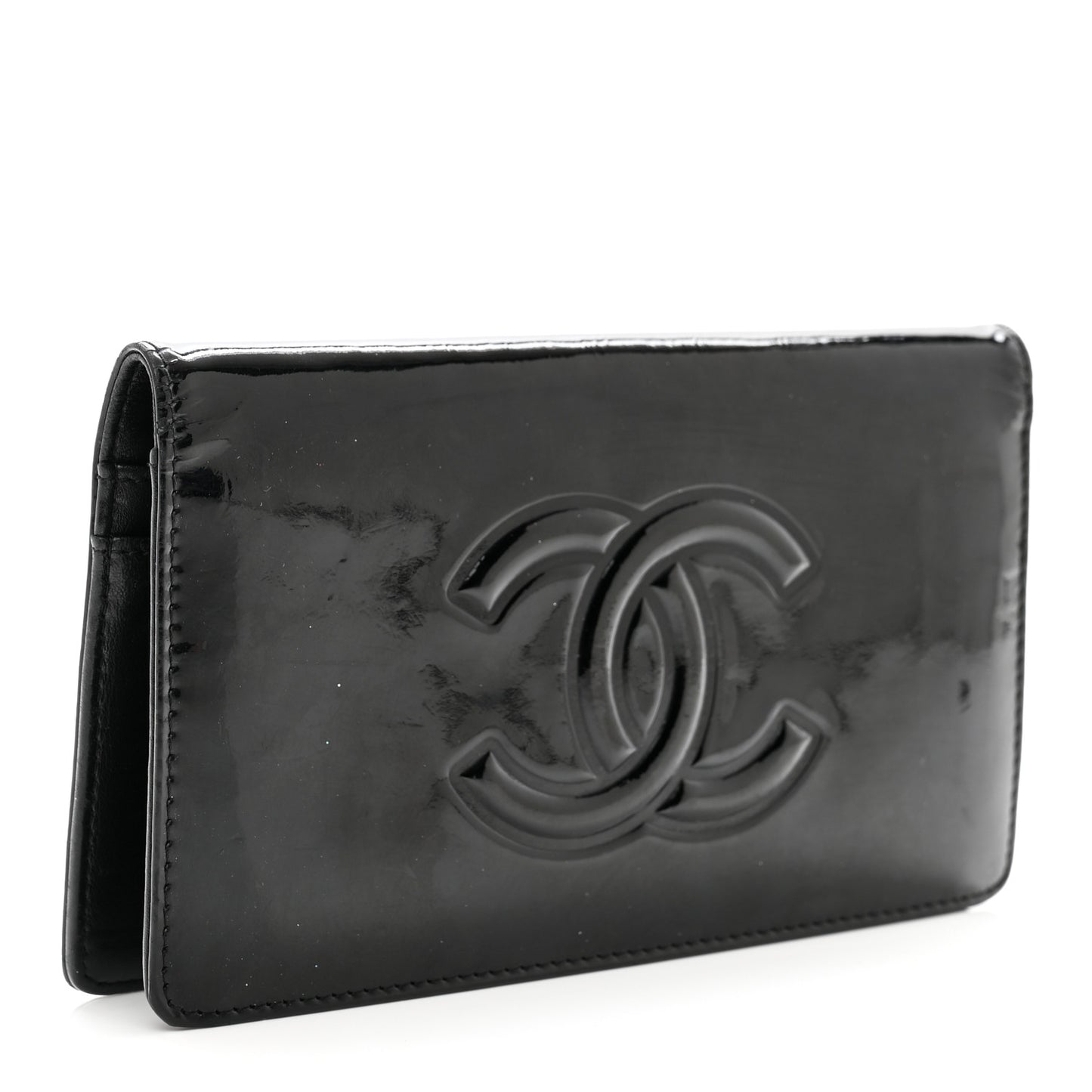 Patent Camellia Yen Wallet Black
