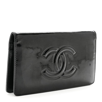 Chanel Patent Camellia Yen Wallet Black 3 of 10