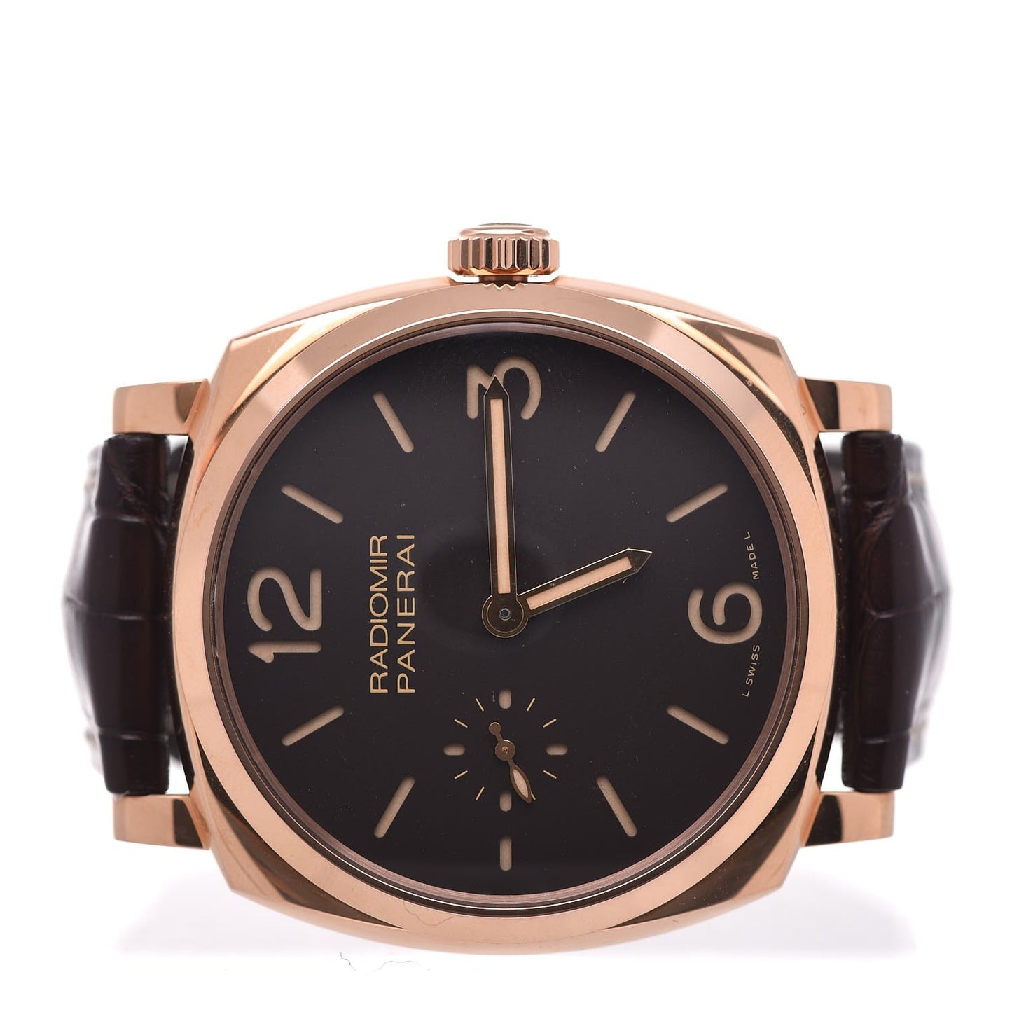 18K Rose Gold Alligator 42mm Radiomir 1940 ORO Rosso Automatic Watch Brown PAM00513