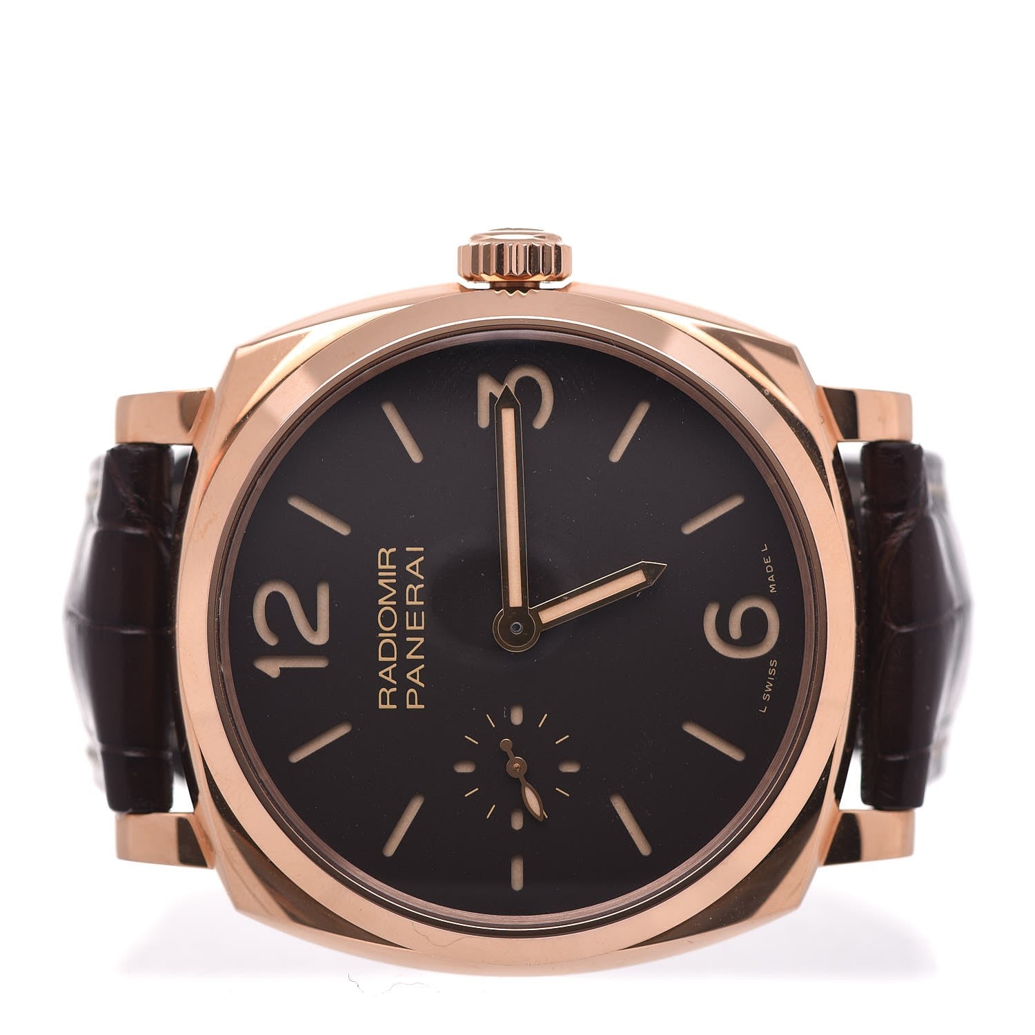 Panerai 18K Rose Gold Alligator 42mm Radiomir 1940 ORO Rosso Automatic Watch Brown PAM00513 3 of 15