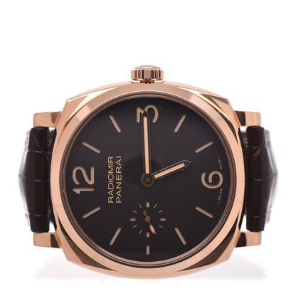 Panerai 18K Rose Gold Alligator 42mm Radiomir 1940 ORO Rosso Automatic Watch Brown PAM00513 3 of 15