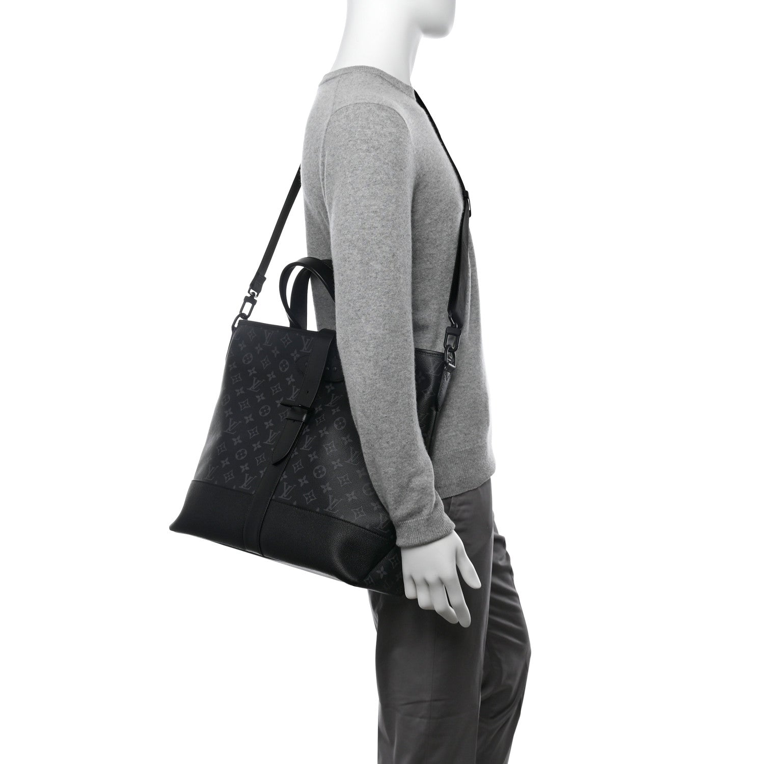 Louis Vuitton Monogram Eclipse Saumur Tote Black 3 of 11