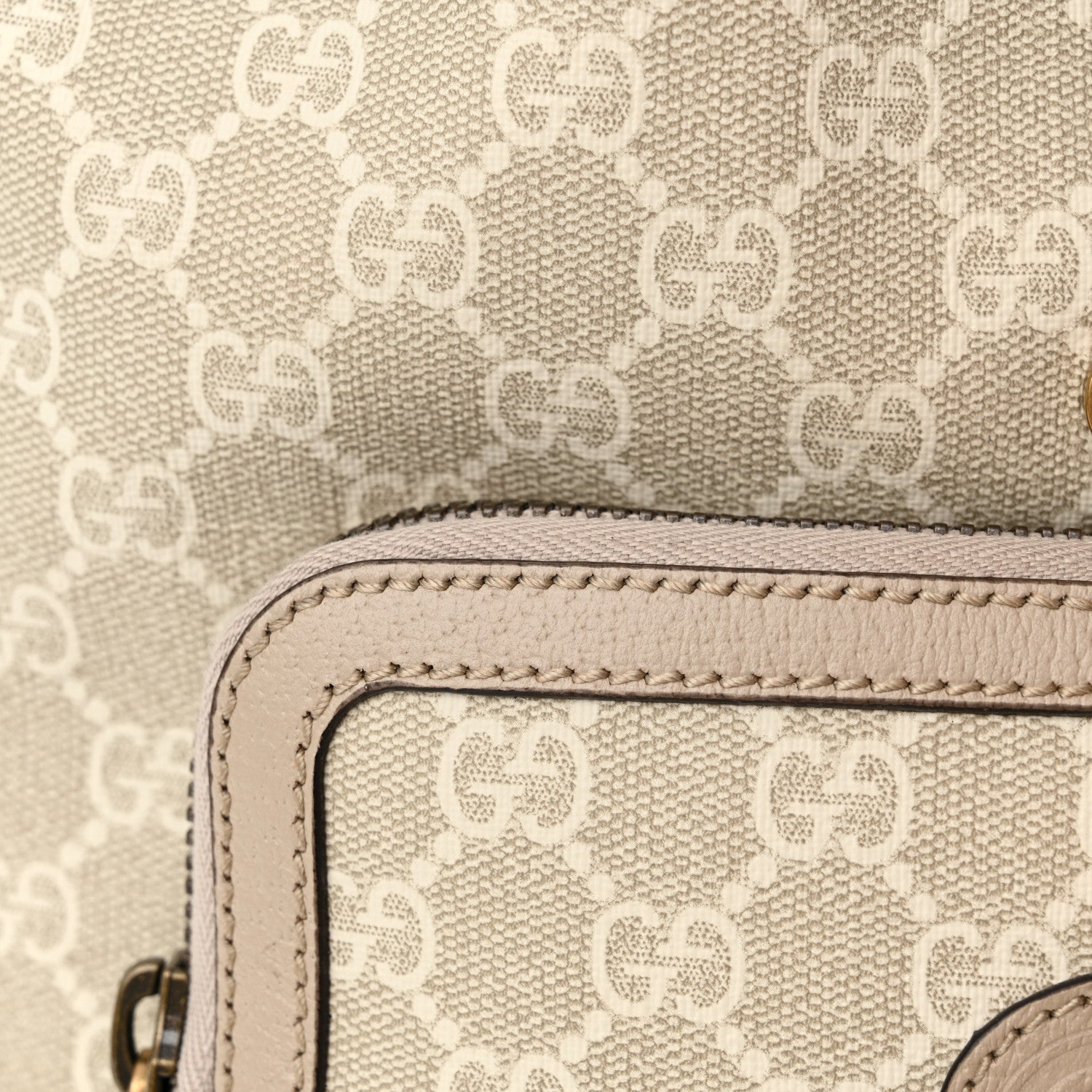 Gucci GG Supreme Monogram Azalea Calfskin Retro Interlocking G Buckle Backpack Beige Mystic White 11 of 11