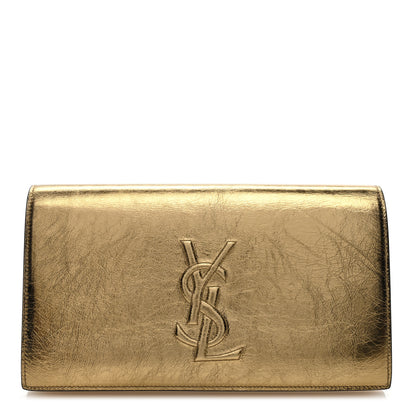 Saint Laurent Metallic Calfskin Monogram Large Belle De Jour Clutch Gold 1 of 6