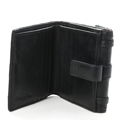 Christian Dior Lambskin Cannage D Flap Wallet Black 11 of 12