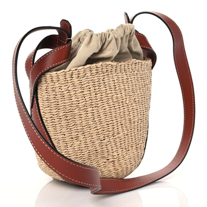Chloe Raffia Calfskin Small Basket Sepia Brown 3 of 10